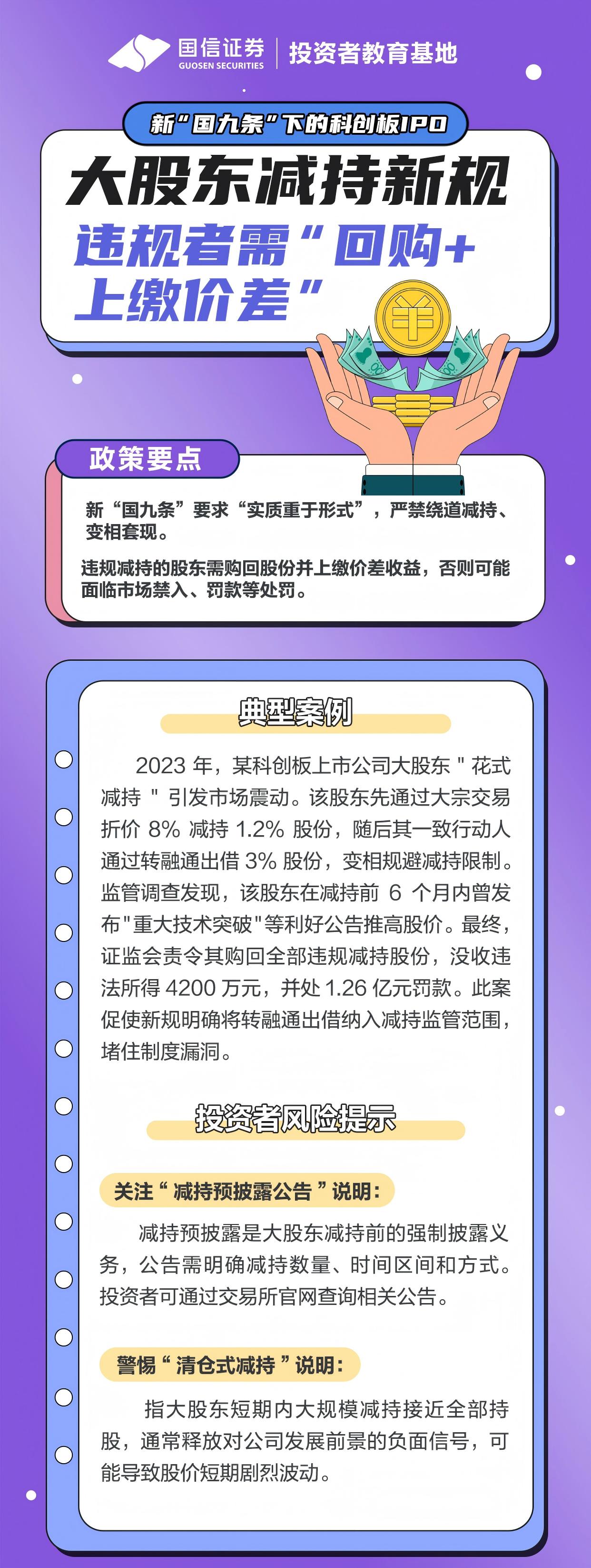 大股东减持新规:违规者需“回购+上缴价差” - 新华网客户端