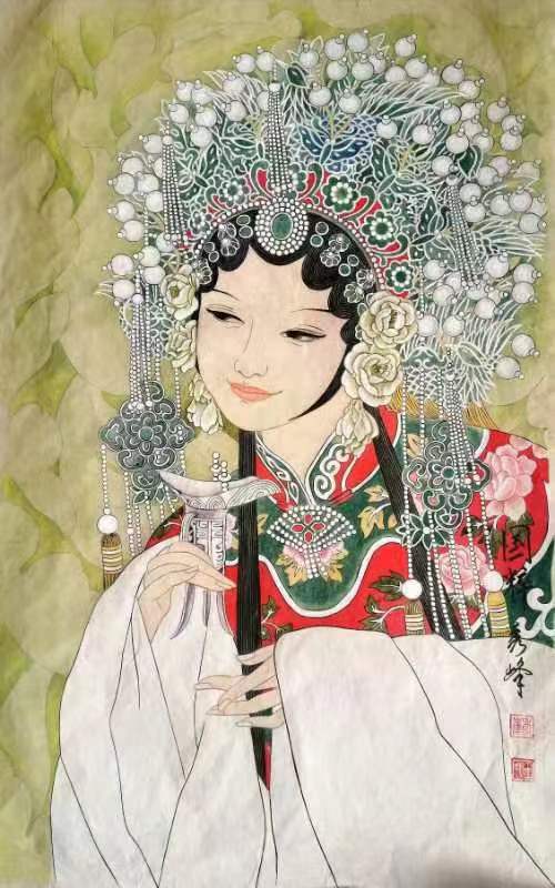 国粹京剧脸谱王秀峰工笔画作品