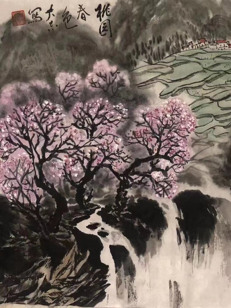 青山不墨写意山水作者/蒋大志_绘画作品_铁道兵战友网